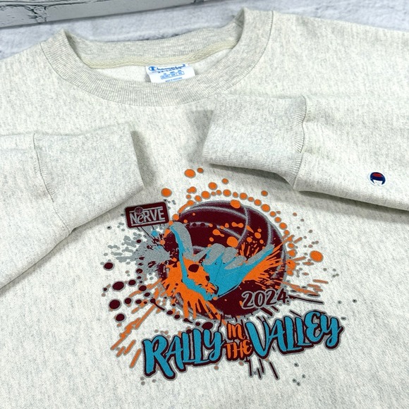 Champion Reverse Weave Crewneck Sweatshirt Size 2XL Gray NeRVE Volleyball S149 - Picture 10 of 15